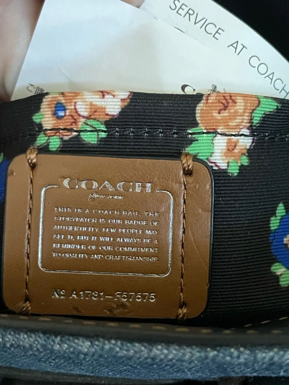 COACH Mini Denim & Black Leather Swagger Crossbody w/Gunmetal Hardware - Picture 11 of 12